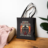 Firefighter Courage Cotton Tote Bag One Life One Decision Quote Eco Friendly Shopper Bag Bold Firefighter Design Tribute To Heroes Perfect Gift For Firefighters And Supporters