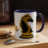 Tate Knight Logo Accent Coffee Mug 11oz 15oz Gold Foil Chess Horse Design Motivational Hustler Ceramic Cup Bold Luxury Inspired Streetwear Gift Drinkware