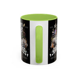 Sadness Statue Accent Coffee Mug 11oz 15oz Two Tone Ceramic Gothic Art Cup with Butterfly and Flame Design