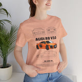 Orange Mid Engine Supercar Blueprint Artwork Unisex Heavy Cotton Tee High Performance Inspired Streetwear Graphic Shirt For Car Enthusiasts And Automotive Art Fans