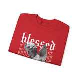 Blessed Angel Statue Graphic Unisex Heavy Blend Crewneck Sweatshirt Gothic Streetwear Aesthetic Spiritual Bold Artistic Pullover