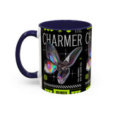 The Charmer Butterfly Accent Coffee Mug 11oz 15oz Black Two Tone Ceramic Cup Aesthetic Iridescent Butterfly Design Gift for Coffee Lovers