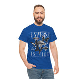 Universe Is Wide Graphic Unisex Heavy Cotton Tee Cosmic Galaxy Butterfly Space Streetwear T Shirt