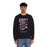Romance Rose Unisex Heavy Blend Crewneck Sweatshirt Graphic Pullover Black Gothic Aesthetic Love Inspired Streetwear Fashion Artistic Outfit