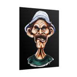 Grumpy Street Legend Poster Bold Comic Art Print Expressive Urban Character Artwork Vibrant Caricature Design Perfect for Bedroom, Studio, or Office Wall Décor Gift for Art Lovers and Street Culture Fans