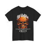 Wildfire Skull Flames Unisex Heavy Cotton Tee Gothic Inferno Graphic Bold Streetwear Motivational Statement T Shirt