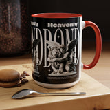 Heavenly Bond Accent Coffee Mug 11oz 15oz Angel And Lion Statue Spiritual Artistic Graphic Ceramic Cup Bold Motivational Streetwear Inspired Fashion Drinkware
