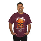 Wildfire Skull Flames Unisex Heavy Cotton Tee Gothic Inferno Graphic Bold Streetwear Motivational Statement T Shirt