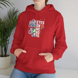 Eyes On Me Boys Medusa Hoodie Comfortable Unisex Heavy Blend Sweatshirt Mythological Streetwear Bold Empowerment Design for Self Expression Perfect Gift for Friends Birthdays Cozy Days Casual Wear