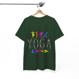 Unisex Yoga Graphic T Shirt Colorful Pose Typography Tee Spiritual Mindfulness Meditation Fitness Lifestyle Heavy Cotton Top for Men and Women