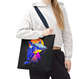 Ballena Cosmic Whale Art Eco Tote Bag Vibrant Geometric Ocean Design Durable Canvas Reusable Shopping Bag Premium Artistic Streetwear Accessory Perfect Gift for Nature Lovers Dreamers and Creative Thinkers