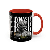 Dynasty Accent Coffee Mug 11oz 15oz Black Ceramic Mug with Roman Statue Bust and Butterfly Artwork for History Lovers and Modern Art Fans