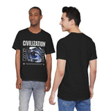 Civilization Eye Of Memory Graphic Unisex Jersey Short Sleeve Tee Futuristic Visionary Streetwear Bold Abstract Blue Eye T Shirt