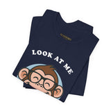 Smiling Monkey Cartoon Good Luck Design Unisex Heavy Cotton Tee Funny Cute Graphic Shirt Positive Vibes Humor Artwork Casual Wear Gift For Friends