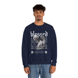 Blessed Angel Statue Graphic Unisex Heavy Blend Crewneck Sweatshirt Gothic Streetwear Aesthetic Spiritual Bold Artistic Pullover