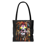 Rasta Lion Eco Tote Bag Vibrant Reggae Inspired Artistic Lion with Headphones Jamaican Island Style Bold Art Print Durable Cotton Canvas Bag for Music Lovers Travel or Daily Use by KLASSORO