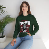 Faith Over Fear Jesus Crown Of Thorns Unisex Heavy Blend Crewneck Sweatshirt Christian Graphic Bold Religious Streetwear Motivational Bible Verse Pullover