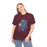 Galactic Dream Astronaut Neon Art Unisex Heavy Cotton Tee Bold Cosmic Streetwear Graphic T Shirt Vibrant Space Design Comfortable Classic Fit Everyday Wear Perfect Gift for Sci Fi Lovers and Creative Minds