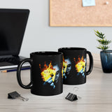The Jocker Burning Aces Mug 11oz & 15oz Fiery Gothic Coffee Cup Bold Dark Art Design for Risk Takers, Gamers, and Fearless Morning Energy Lovers