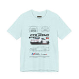 White Track Racing Blueprint Artwork Unisex Heavy Cotton Tee High Performance Inspired Streetwear Graphic Shirt For Car Lovers And Speed Enthusiasts