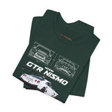 White Track Racing Blueprint Artwork Unisex Heavy Cotton Tee High Performance Inspired Streetwear Graphic Shirt For Car Lovers And Speed Enthusiasts