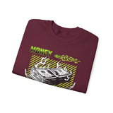 Money Power Unisex Heavy Blend Crewneck Sweatshirt Dollar Stack Neon Green Graphic Hustle Mindset Streetwear Motivational Pullover