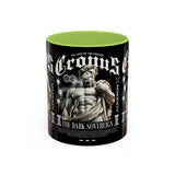 Cronus The Dark Sovereign Accent Coffee Mug 11oz 15oz Greek Mythology Statue Graphic Gothic Streetwear Bold Artistic Ceramic Cup