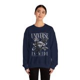 Universe Is Wide Unisex Heavy Blend Crewneck Sweatshirt Cosmic Galaxy Butterfly Space Aesthetic Graphic Pullover
