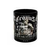 Cronus The Dark Sovereign Accent Coffee Mug 11oz 15oz Greek Mythology Statue Graphic Gothic Streetwear Bold Artistic Ceramic Cup