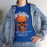 Wildfire Skull Flames Unisex Heavy Cotton Tee Gothic Inferno Graphic Bold Streetwear Motivational Statement T Shirt