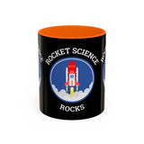 Rocket Science Rocks Accent Coffee Mug 11oz 15oz Space Lover Science Gift Black White Two Tone Ceramic Cup