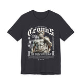 Cronus The Dark Sovereign Unisex Jersey Short Sleeve Tee Greek Mythology Statue Graphic Streetwear Gothic Bold Artistic Fashion T Shirt