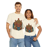 Unisex Balinese Barong Mask Graphic T Shirt Mythical Cultural Warrior Spirit Inspired Tee Tribal Festival Art Streetwear Heavy Cotton Top