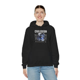 Civilization Eye Of Memory Graphic Unisex Heavy Blend Hooded Sweatshirt Futuristic Visionary Streetwear Abstract Blue Eye Gothic Hoodie
