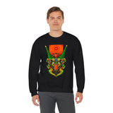 Cell Samurai Unisex Heavy Blend Crewneck Sweatshirt Futuristic Japanese Warrior Art Neon Cyberpunk Streetwear Anime Inspired Comfortable Warm Pullover For Tattoo Artists Festivals And Bold Fashion...
