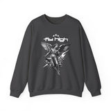 Fly High Angel Design Unisex Heavy Blend Crewneck Sweatshirt Guardian Spirit Angel Wings Spiritual Streetwear Pullover