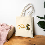 Tate Knight Tote Bag Cotton Canvas Chess Horse Logo Design Durable Reusable Eco Friendly Entrepreneur Motivation Hustler Lifestyle Carry Bag
