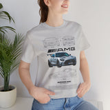 Aggressive Silver Widebody Supercar Blueprint Unisex Heavy Cotton Tee Performance Street Machine Graphic Shirt For Car Lovers And Gearheads