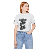 Harley Davidson Fat Bob Inspired Cruiser Motorcycle Graphic Unisex Heavy Cotton Tee Premium Biker Streetwear T Shirt for Riders Enthusiasts Everyday Wear
