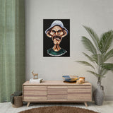 Grumpy Street Legend Poster Bold Comic Art Print Expressive Urban Character Artwork Vibrant Caricature Design Perfect for Bedroom, Studio, or Office Wall Décor Gift for Art Lovers and Street Culture Fans
