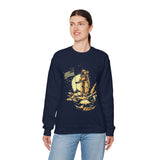 Lunar Legacy Astronaut Art Unisex Heavy Blend Crewneck Sweatshirt Bold Space Exploration Graphic Streetwear Pullover Premium Cosmic Design Soft Fleece Warm Comfortable Everyday Wear Perfect Gift for...