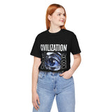 Civilization Eye Of Memory Graphic Unisex Jersey Short Sleeve Tee Futuristic Visionary Streetwear Bold Abstract Blue Eye T Shirt