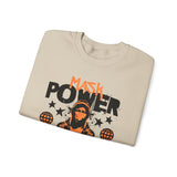 Mask Power Anonymous Strength Graphic Unisex Heavy Blend Crewneck Sweatshirt Bold Urban Hacker Inspired Streetwear Empowerment Pullover