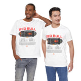 Formula One Style Open Wheel Racing Car Overhead Graphic Unisex Tee Motorsport Performance Streetwear Inspired By Red Bull Racing Colors High Speed Track Culture Design For Racing Fans
