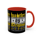 Hustler Original Money Maker Accent Coffee Mug 11oz 15oz Streetwear Bold Dollar Bill Graphic Motivational Entrepreneur Ceramic Cup