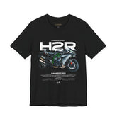 Kawasaki Ninja H2R Inspired Hyperbike Graphic Unisex Heavy Cotton Tee Streetwear Racing Style Motorcycle Art Shirt for Speed Lovers and Track Enthusiasts