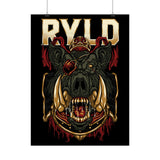 Jabali Warlord Glossy Poster Epic Warrior Wall Art Fantasy Beast Battle Design for Gothic Home Décor, Gaming Rooms, and Bold Fall Aesthetics