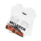 Orange Hypercar Blueprint Unisex Heavy Cotton Tee High Detail Automotive Art Streetwear Graphic for Car Enthusiasts and Daily Wear