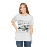 Porsche GT3 RS Inspired Blueprint Design Unisex Heavy Cotton Tee Premium Racing Streetwear Car Lovers T Shirt for Enthusiasts and Everyday Wear