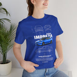 Blue Rally Inspired Performance Sedan Artwork Unisex Heavy Cotton Tee High Speed Streetwear Graphic Shirt For Car Enthusiasts And Automotive Art Lovers